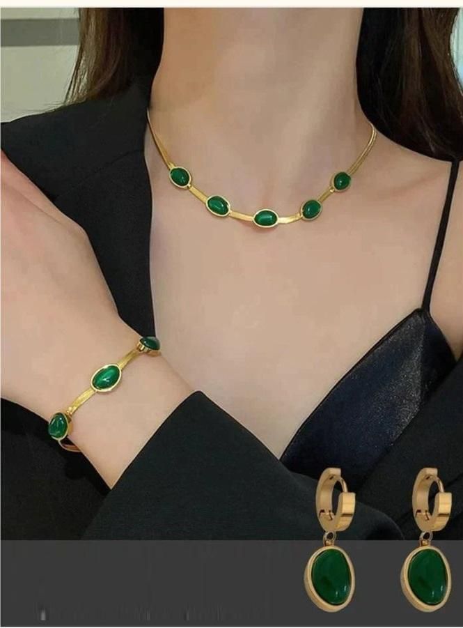 Emerald Grace Necklace & Bracelet Set