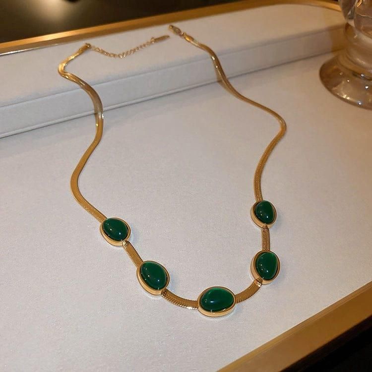 Emerald Grace Necklace & Bracelet Set
