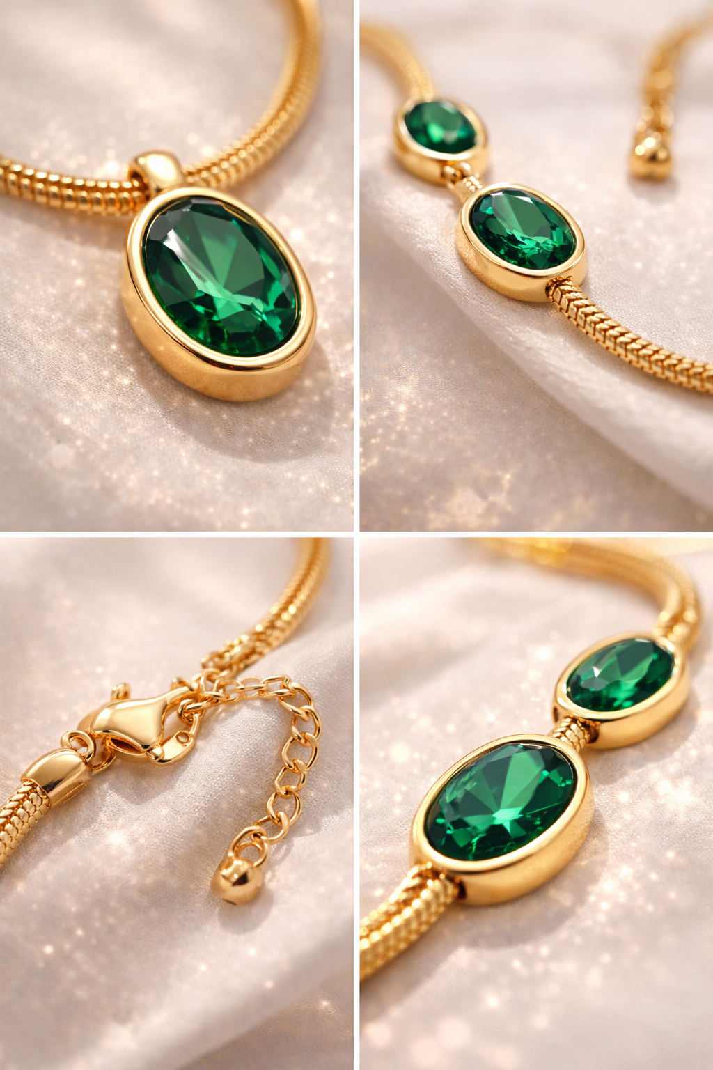 Emerald Grace Necklace & Bracelet Set